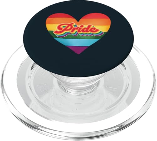 Pride Rainbow Heart LGBT | LGBTQ-Stärkung und Solidarität PopSockets PopGrip für MagSafe von Love Unboxed Apparel.USA