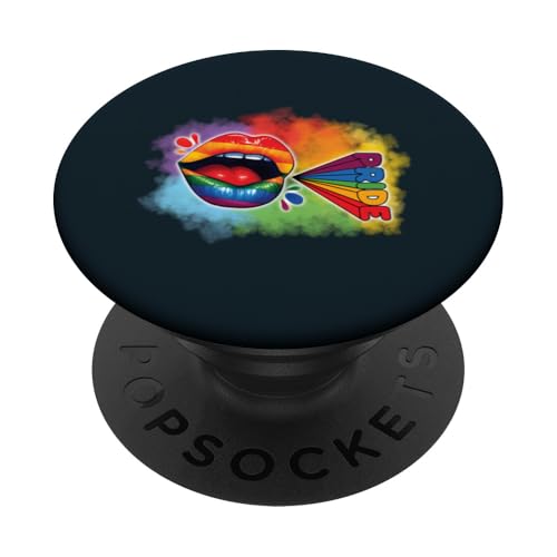 Rainbow Lips Pride LGBT - Gleichheit, Liebe, LGBTQ, Empowerment PopSockets Klebender PopGrip von Love Unboxed Apparel.USA
