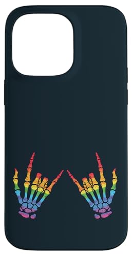 Skeleton Hands LGBTQ Pride | Rock On Love and Equality LGBT Hülle für iPhone 14 Pro Max von Love Unboxed Apparel.USA