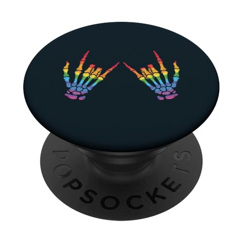 Skeleton Hands LGBTQ Pride | Rock On Love and Equality LGBT PopSockets Klebender PopGrip von Love Unboxed Apparel.USA