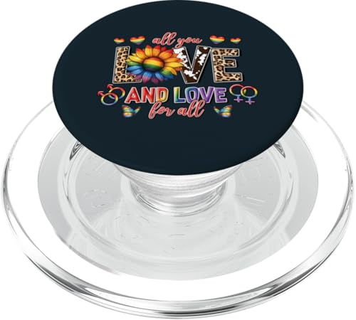 Süß, alles was du brauchst ist Liebe und Liebe für alle LGBTQ Pride Month PopSockets PopGrip für MagSafe von Love Unboxed Apparel.USA