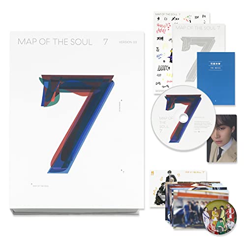 BTS Album - MAP OF SOUL : 7 [ 3 ver. ] Package + Photo Book + Lyric Book + CD + Mini Book + Photo Card + PostCard + Sticker + Coloring Paper von Love begans