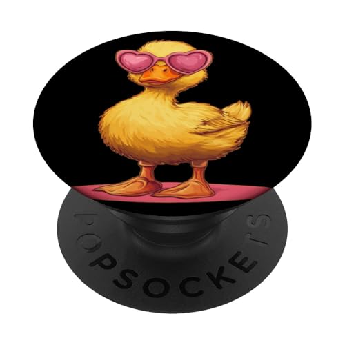 Gelbe Ente mit Herz Sonnenbrille Kostüm PopSockets Klebender PopGrip Gelbe Ente mit Herz Sonnenbrille Kostüm PopSockets Klebender PopGrip von Lovely Duck Outfit