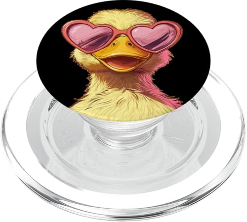 Happy Duck Gesicht mit toller herzförmiger Sonnenbrille PopSockets PopGrip für MagSafe Happy Duck Gesicht mit toller herzförmiger Sonnenbrille PopSockets PopGrip für MagSafe von Lovely Duck Outfit