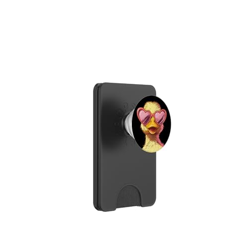 Happy Duck Gesicht mit toller herzförmiger Sonnenbrille PopSockets PopWallet für MagSafe Happy Duck Gesicht mit toller herzförmiger Sonnenbrille PopSockets PopWallet für MagSafe von Lovely Duck Outfit