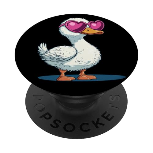 Lustige Ente mit Herz-Schattierungen für Sonnenbrillen- und Entenliebhaber PopSockets Klebender PopGrip Lustige Ente mit Herz-Schattierungen für Sonnenbrillen- und Entenliebhaber PopSockets Klebender PopGrip von Lovely Duck Outfit