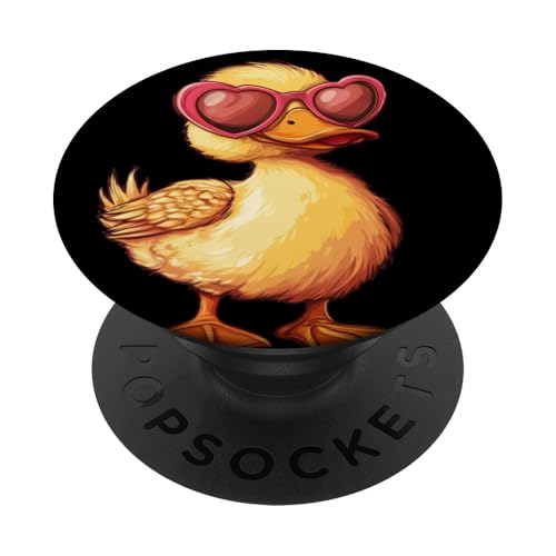 Schönes Enten-Outfit mit lustiger Liebe-Sonnenbrille PopSockets Klebender PopGrip Schönes Enten-Outfit mit lustiger Liebe-Sonnenbrille PopSockets Klebender PopGrip von Lovely Duck Outfit
