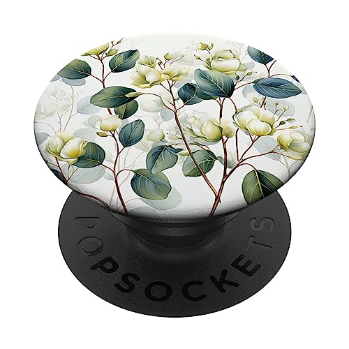 Lovely Pattern Designs Eukalyptus Blumen Garten Muster Flora und Fauna PopSockets Klebender PopGrip für viele verschiedene Geräte in Schwarz Lovely Pattern Designs Eukalyptus Blumen Garten Muster Flora und Fauna PopSockets Klebender PopGrip für viele verschiedene Geräte in Schwarz von Lovely Pattern Designs