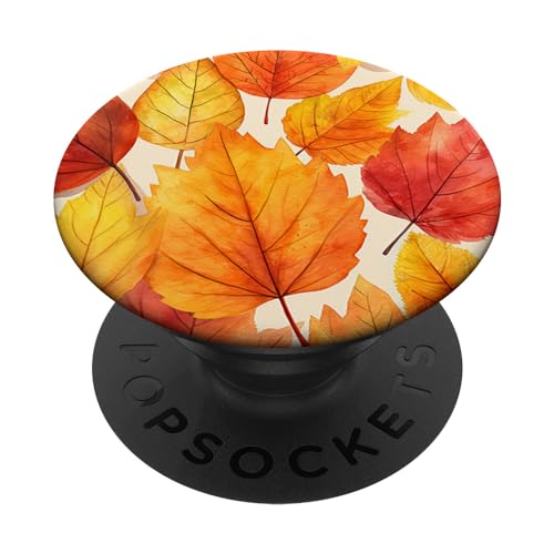 Herbst fallende Blätter Braun und Orangene Blätter Muster PopSockets mit austauschbarem PopGrip Herbst fallende Blätter Braun und Orangene Blätter Muster PopSockets mit austauschbarem PopGrip von Lovely Pattern Designs