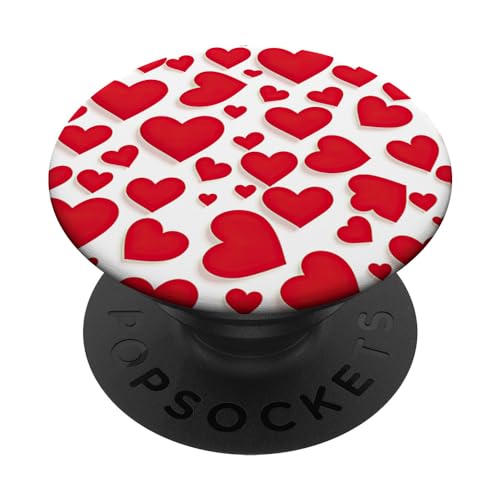 Herz rote Herzen Liebe Muster PopSockets mit austauschbarem PopGrip von Lovely Pattern Designs