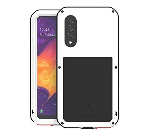 Original Love MEI, HS-Top,Aluminium Leistungsstarke stoßfest Staubschutz Gorilla Glass Metal Case Schutzhülle hüllen case Handy Schutz Schale für Samsung Galaxy A50 (Weiß) von Lovemei