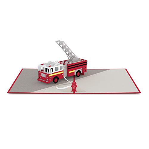 Lovepop® Fire Truck 3D-Pop-Up-Karte – zum Geburtstag, Arbeitsjubiläum, Ruhestand für Feuerwehrmann/-frau, handgemachte 3D-Grußkarte mit Einsteckfach und Umschlag von Lovepop