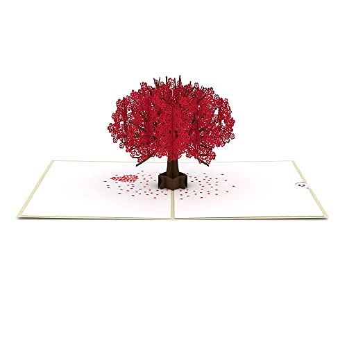 Lovepop® roter Kirschblütenbaum 3D-Pop-Up-Karte – zum Valentinstag, Geburtstag, Mutter-, Vater-, Jahres- oder Hochzeitstag, handgemachte 3D-Grußkarte mit Einsteckfach und Umschlag von Lovepop