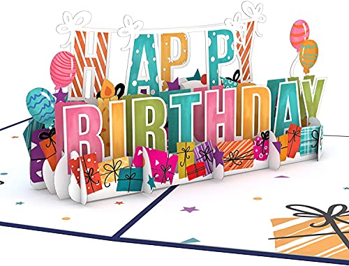 Lovepop „Happy Birthday“-Korb-Pop-Up-Karte, 12,7 x 17,8 cm, 3D-Geburtstagsgrußkarte, Geburtstags-Pop-Up-Karten für Kinder und Freunde, 3D-Geburtstagskarte, Feierkarte von Lovepop