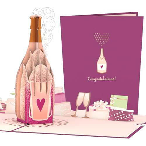 Lovepop® 3D Pop-Up Karte Hochzeits-Champagner Hochzeitskarte für Brautpaar Hochzeitsgeschenke mit prickelnder Flasche | inkl. Umschlag & Versteckfach für Geld & Gutscheine von Lovepop