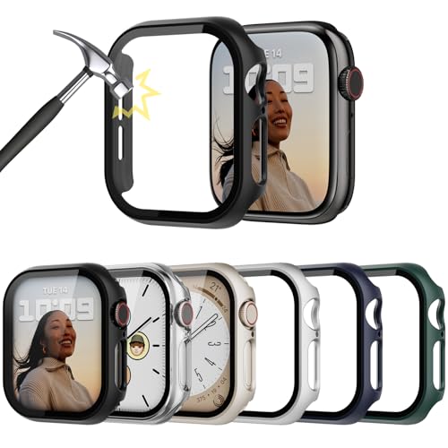 Lovmunia 6-Stück Gehäuse mit Displayschutzfolie Kompatibel mit Apple Watch 10 42mm, Neu Aufgerüstetes Rundum Hard PC Schutzhülle Eingebaut Kratzfest Gehärtetes Glas Schutzfolie für iWatch 10 42 mm Lovmunia 6-Stück Gehäuse mit Displayschutzfolie Kompatibel mit Apple Watch 10 42mm, Neu Aufgerüstetes Rundum Hard PC Schutzhülle Eingebaut Kratzfest Gehärtetes Glas Schutzfolie für iWatch 10 42 mm von Lovmunia