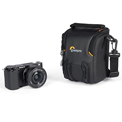 Lowepro Adventura SH 115 III, Kamera-Umhängetasche mit Verstellbarem/Abnehmbarem Schultergurt, Kamerarucksack für Spiegellose Kameras, Kompatibel mit Sony Alpha 6000 Serie, Schwarz von Lowepro