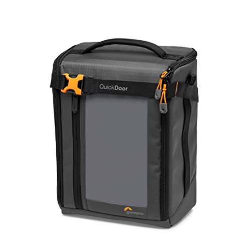 Lowepro GearUp Creator Box Extra-Large II, Spiegellose und DSLR-Kameratasche, Kameratasche mit QuickDoor-Zugang, Hergestellt aus Recyclingmaterial, Orange Gepolsterte Innenfächer, Grau von Lowepro