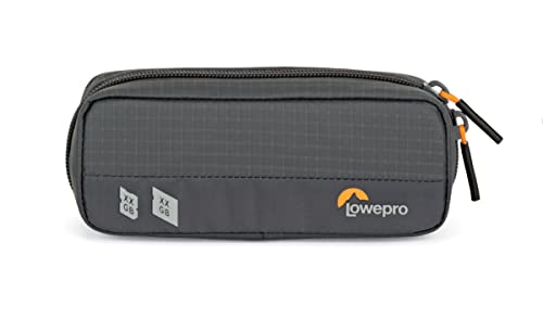 Lowepro GearUp Memory Wallet 20, Kompakter Speicherkarten-Organizer für CF-, XQD- & SD-Karten, SD-Tasche mit Doppeltem Reißverschluss, Hergestellt aus Recyclingmaterial, Grau von Lowepro