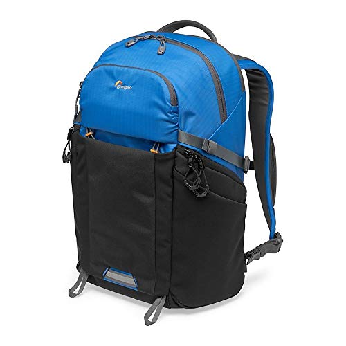 Lowepro LP37253-PWW Photo Active Outdoor-Fotorucksack (mit QuickShelf Einteiler, fasst 15“ Laptop/iPad/ 3L Trinkbeutel, für CSC von Sony, Canon, Nikon, Gimbals, Drohnen, DJI, Osmo, Mavic) blau/schwarz von Lowepro