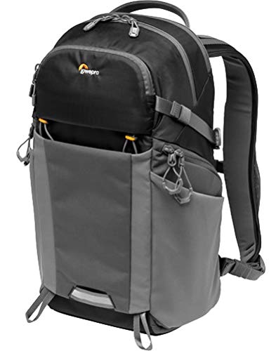 Lowepro LP37260-PWW Photo Active Outdoor-Fotorucksack (mit QuickShelf Einteiler, fasst 12“ Laptop/iPad/ 2L Trinkbeutel, für CSC von Sony, Canon, Nikon, Gimbals, Drohnen, DJI, Osmo, Mavic) schwarz/grau von Lowepro