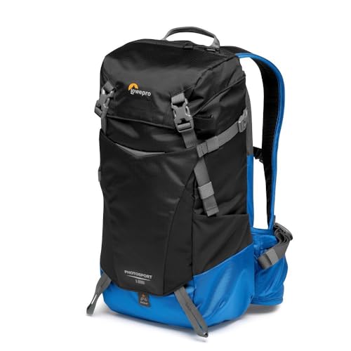Lowepro PhotoSport BP 15L AW III, Wander Kamerarucksack für Spiegellose, seitlicher Zugriff, herausnehmbarer Kameraeinsatz und Zubehörgurtsystem, Blau un Schwarz, kompatibel mit Sony α6000 von Lowepro