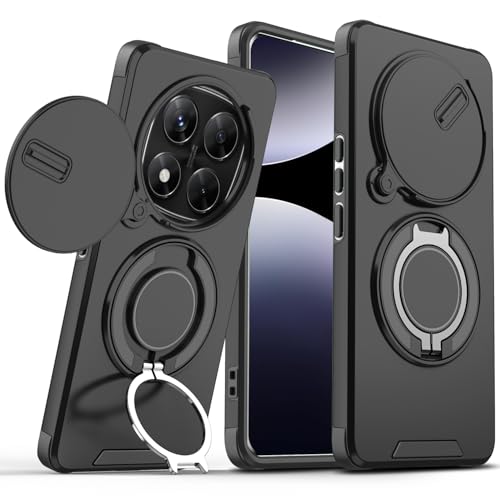 Loyhee Handyhülle für Xiaomi Redmi Note 14 Pro 4G / 5G – Stoßfeste Hülle mit Schiebekamera-Abdeckung & 360° Drehständer, Anti-Fingerabdruck Silikon & Vibrationsschutz - Schwarz Loyhee Handyhülle für Xiaomi Redmi Note 14 Pro 4G / 5G – Stoßfeste Hülle mit Schiebekamera-Abdeckung & 360° Drehständer, Anti-Fingerabdruck Silikon & Vibrationsschutz - Schwarz von Loyhee