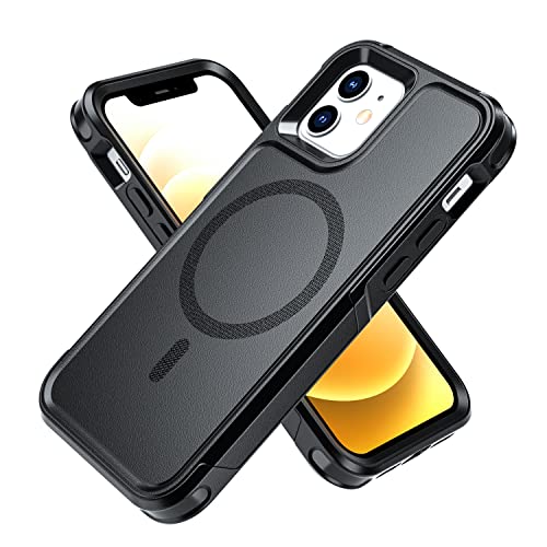 Loyhee Magnetische Hülle für iPhone 12 / iPhone 12 Pro mit MagSafe, Militärschutz Stoßfest Anti-Rutsch Handyhülle Weiches TPU-Futter + Kratzfeste PC Rückseite Schutzhülle - Schwarz Loyhee Magnetische Hülle für iPhone 12 / iPhone 12 Pro mit MagSafe, Militärschutz Stoßfest Anti-Rutsch Handyhülle Weiches TPU-Futter + Kratzfeste PC Rückseite Schutzhülle - Schwarz von Loyhee