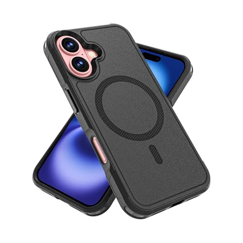 Loyhee Magnetische Hülle für iPhone 16, Kompatibel mit MagSafe, Militärschutz Stoßfest Anti-Rutsch Handyhülle Weiches TPU-Futter + Kratzfeste PC Rückseite Schutzhülle - Schwarz Loyhee Magnetische Hülle für iPhone 16, Kompatibel mit MagSafe, Militärschutz Stoßfest Anti-Rutsch Handyhülle Weiches TPU-Futter + Kratzfeste PC Rückseite Schutzhülle - Schwarz von Loyhee