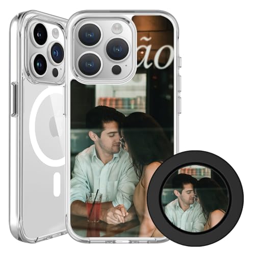 Gestalten Sie Ihre eigene Handysteckdose, magnetisch, personalisierbar, militärischer Schutz, mit Handyständer, kompatibel mit Magsafe (magnetisch 15 Pro, 1 Foto-Layout) von Loyobo