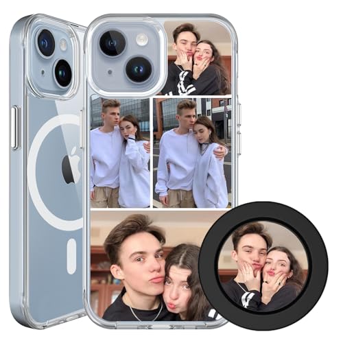 Gestalten Sie Ihre eigene Handysteckdose, stark magnetisch, personalisierbar, kompatibel mit iPhone 15 Plus, militärischer Schutz, mit Handyständer, kompatibel mit Magsafe, individuelle Hülle, von Loyobo