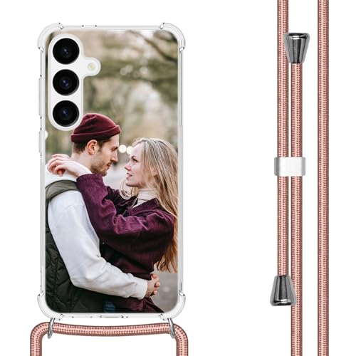 Loyobo Umhängeband für Samsung Galaxy S24 Plus personalisierbar abnehmbares Schlüsselband-Design Crossbody PC + TPU für Samsung Galaxy S24 Plus personalisierbar Riemen Rosa 1 Bild von Loyobo