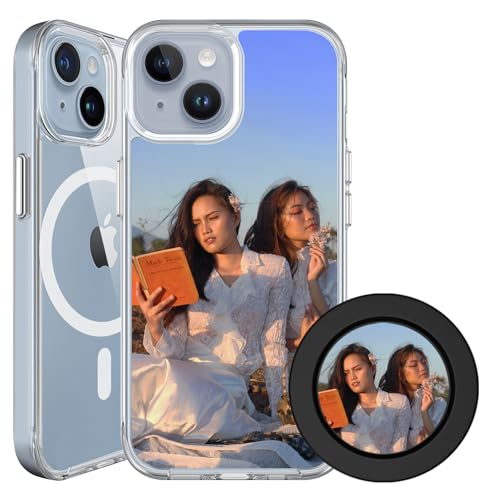 Personalisierte Handyhülle für iPhone 15 Plus, mit magnetischem Handyständer, individuelle Hülle für 15 Plus, Handyhalterung, kompatibel mit Magsafe-Handyhülle für iPhone 15 Plus (magnetisch 15 Plus, von Loyobo