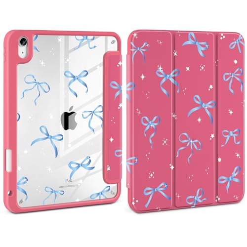 Loyrina Schutzhülle für iPad (A16) 11. Generation 27,9 cm (11 Zoll) 2025/iPad 10. Generation 10,9 Zoll 2022, niedliche Muster, Hot Pink, Abdeckung mit transparenter Rückseite, automatischer Wake von Loyrina