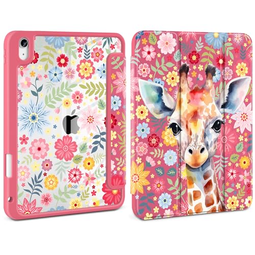 Loyrina Schutzhülle für iPad (A16) 11. Generation 27,9 cm (11 Zoll) 2025/iPad 10. Generation 10,9 Zoll 2022, niedliche Muster, Hot Pink, Hülle mit transparenter Rückseite, automatischer Wake von Loyrina