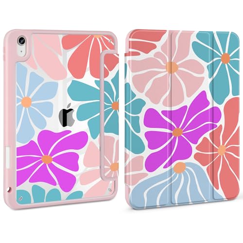 Loyrina Schutzhülle für iPad (A16) 11. Generation 27,9 cm (11 Zoll) 2025/iPad 10. Generation 10,9 Zoll 2022 - niedliche Muster mit transparenter Rückseite, magnetisch, Wake-/Sleep-Funktion, dreifach von Loyrina