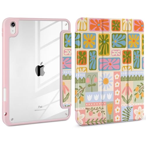 Loyrina Schutzhülle für iPad Air 27,9 cm (11 Zoll) M3 2025 M2 2024 Release mit Stifthalter, transparente Rückseite, leicht, stoßfest, TPU-Rand, dreifach faltbarer Ständer, automatischer Schlafmodus von Loyrina