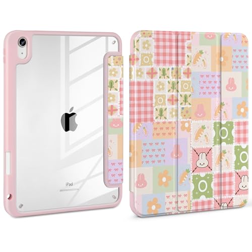 Loyrina Schutzhülle für iPad Air 27,9 cm (11 Zoll) M3 2025 M2 2024 mit Stifthalter, transparente Rückseite, leicht, stoßfest, TPU-Rand, dreifach faltbarer Ständer, automatischer Schlafmodus von Loyrina