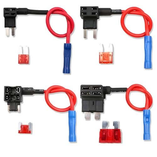 6-teiliges Sicherungshahn-Set, 3 Arten von Mikro-Klein-Sicherungen, Hinzufügen eines Schaltungsadapters, Auto-Sicherungen, Spleißsicherungen, Halter, Doppelschlitz-Halter für Auto, LKW, Boote mit 12 V von Lpolkvemelh