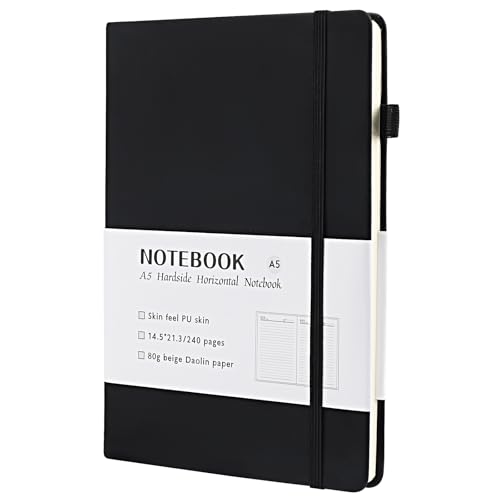Notizbuch A5-240 Seiten Notizbuch - Kariertes Notizbuch - Mit Gefesseltem Stiftebeutel - Mit Riemen - Aus PU Leder - Für Büro, Schule und Arbeit - Geeignet für Männer und Frauen Notizbuch A5-240 Seiten Notizbuch - Kariertes Notizbuch - Mit Gefesseltem Stiftebeutel - Mit Riemen - Aus PU Leder - Für Büro, Schule und Arbeit - Geeignet für Männer und Frauen von Lrocotanc