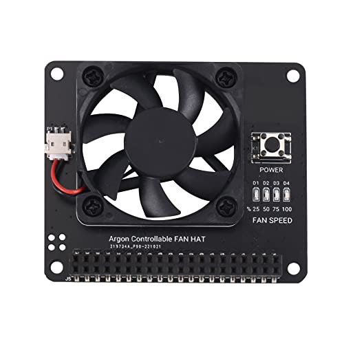 Lrtzizy Lüfterhut für Argon Neo Case, 40-mm-Kühllüfter, PWM-Steuerung, Netzschalter, passend für Raspberry Pi 4, 8 cm x 8 cm x 8 cm von Lrtzizy