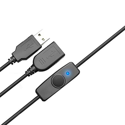 Lrtzizy USB-Verlängerungskabel 2.0 zur Datensynchronisation, USB-Verlängerung mit Schalter über OFF, LED-Anzeige für LED-Lampe, USB-Lüfter für Laptop PC von Lrtzizy