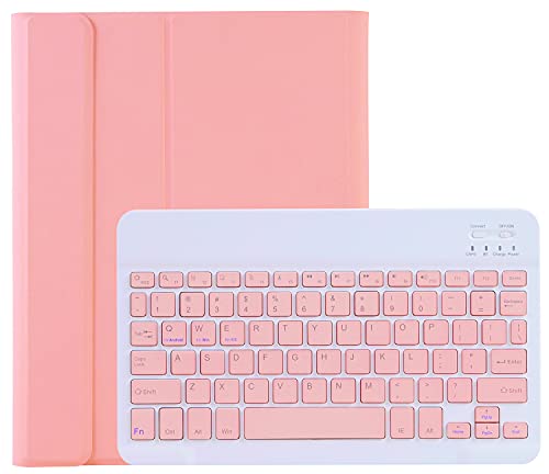 Lrufodya iPad-Tastatur-Hülle für iPad Mini 1 2 3 4 5 mit abnehmbarer Tastatur und Stifthalter, schlankes Design, automatische Schlaf-/Weckfunktion, Rosa von Lrufodya