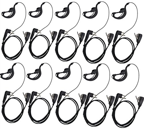 Lsgoodcare 2-Pin Advanced G-Form Polizei-Ohrhörer-Headset PTT mit Mikrofon Compatible with Motorola 2-Wege-Funkgerät CP040 CP200 XTNi DTR VL50 Walkie-Talkie-Kopfhörer - Packung mit 10 Lsgoodcare 2-Pin Advanced G-Form Polizei-Ohrhörer-Headset PTT mit Mikrofon Compatible with Motorola 2-Wege-Funkgerät CP040 CP200 XTNi DTR VL50 Walkie-Talkie-Kopfhörer - Packung mit 10 von Lsgoodcare