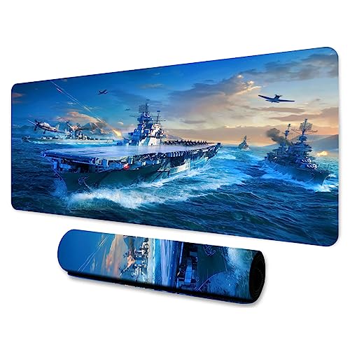 LshyMn Großes Mauspad mit Flugzeugträger, 80 x 30 cm, Cartoon-Mauspad für Büro, Computer, Schreibtisch, Dekoration, BDXPMN203 von LshyMn