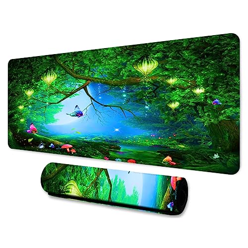 LshyMn Großes Schmetterlingsmauspad, 80 x 30 cm, Traumwunderland, Mond, Wald, Pflanzen, Bäume, grafisch bedruckt, Spiel-Mauspad für Büro, Computer, Schreibtischdekoration, BDXPMN256 LshyMn Großes Schmetterlingsmauspad, 80 x 30 cm, Traumwunderland, Mond, Wald, Pflanzen, Bäume, grafisch bedruckt, Spiel-Mauspad für Büro, Computer, Schreibtischdekoration, BDXPMN256 von LshyMn