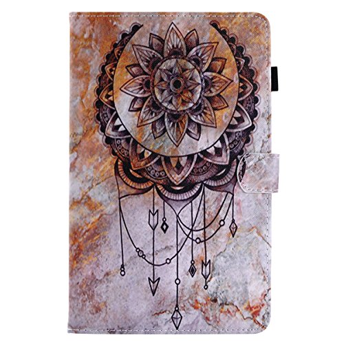 Kindle Fire HD 8 2017 Hülle,Supcase Kindle Fire HD8 Wallet Schutzhülle PU Leder Ständer Flip Case Cover mit Kartenfach und Auto Schlaf/Wach für Amazon Kindle Fire HD8 2016/2017 Etui Mandala von Lspcase