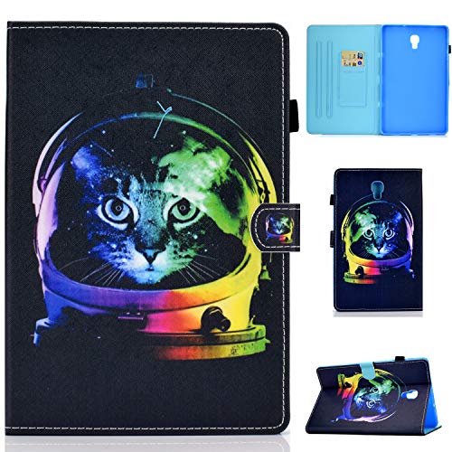 Lspcase Galaxy Tab A 10,5 Zoll Wallet Case Flip Stand Cover Auto Sleep/Wake Smart Tablet Schutz mit Magnetverschluss und Kartenfach für Samsung Galaxy Tab A 10,5 SM-T590 / SM-T595 Space Cat von Lspcase