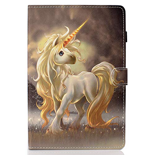 Lspcase Galaxy Tab A 10.5 Zoll Hülle PU Leder Flip Tasche Case Magnetvers Stand Tablet Schutzhülle mit Auto Schlafen/Aufwachen Funktion für Samsung Galaxy Tab A 10.5 SM-T590 SM-T595 Einhorn von Lspcase