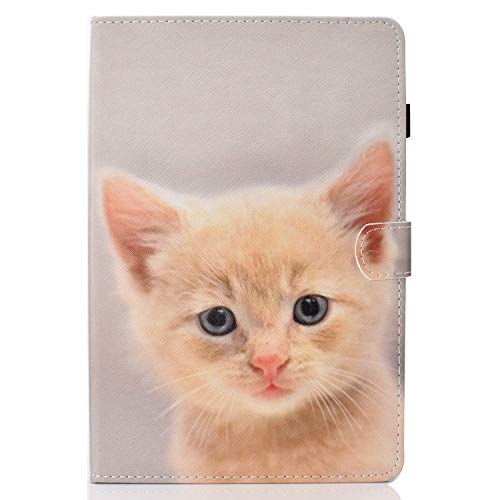 Lspcase Galaxy Tab A 10.5 Zoll Hülle PU Leder Flip Tasche Case Magnetvers Stand Tablet Schutzhülle mit Auto Schlafen/Aufwachen Funktion für Samsung Galaxy Tab A 10.5 SM-T590 SM-T595 Süße Katze von Lspcase